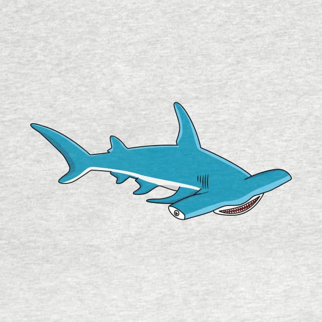 Hammerhead shark cartoon illustration by Cartoons of fun